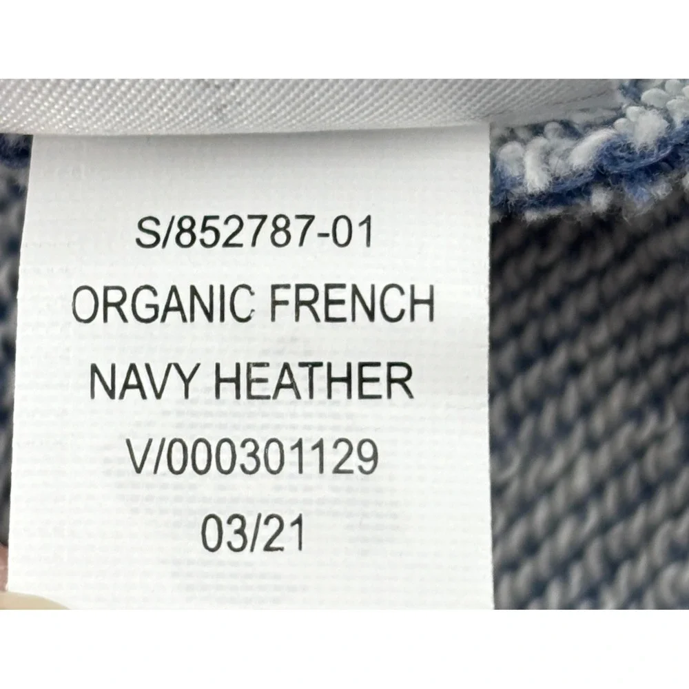 Banana Republic Mens Organic Cotton French Terry Hoodie Navy Heather Blue L NEW